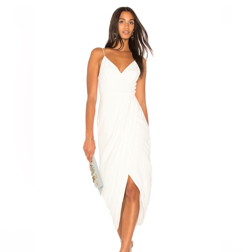 NWT Shona Joy Draped Cocktail Dress - Ivory - US 2
